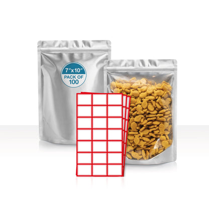 5x8 Mylar Bags for Food Storage - Pack Of 100-7.5mil Thickness