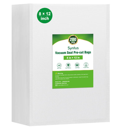 Syntus 100 Pcs Vacuum Sealer Bags for Food, 8x12+11x16, BPA Free