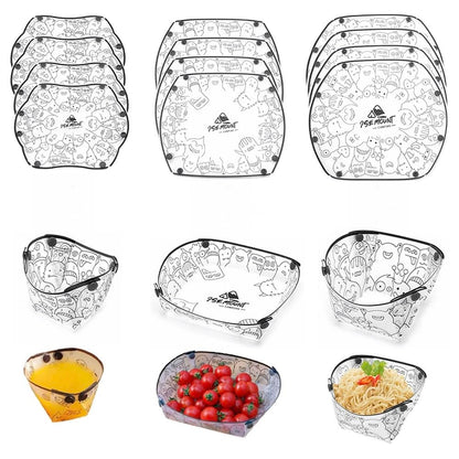 MIUPOO Collapsible Bowl Set,Portable Mess Kit,Food Grade Material Free Folding Bowl for Lunch Family Picnic,7×5.5×3.5 Inches,4 Pieces.