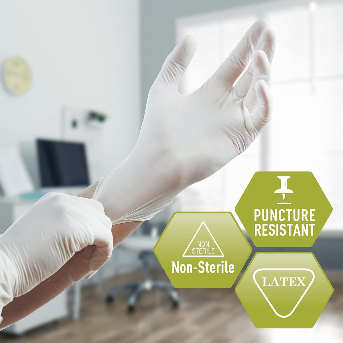 MED PRIDE Medpride Medical Examination Latex Gloves| 5 mil Thick, Powder-Free, Non-Sterile, Heavy Duty Exam Gloves