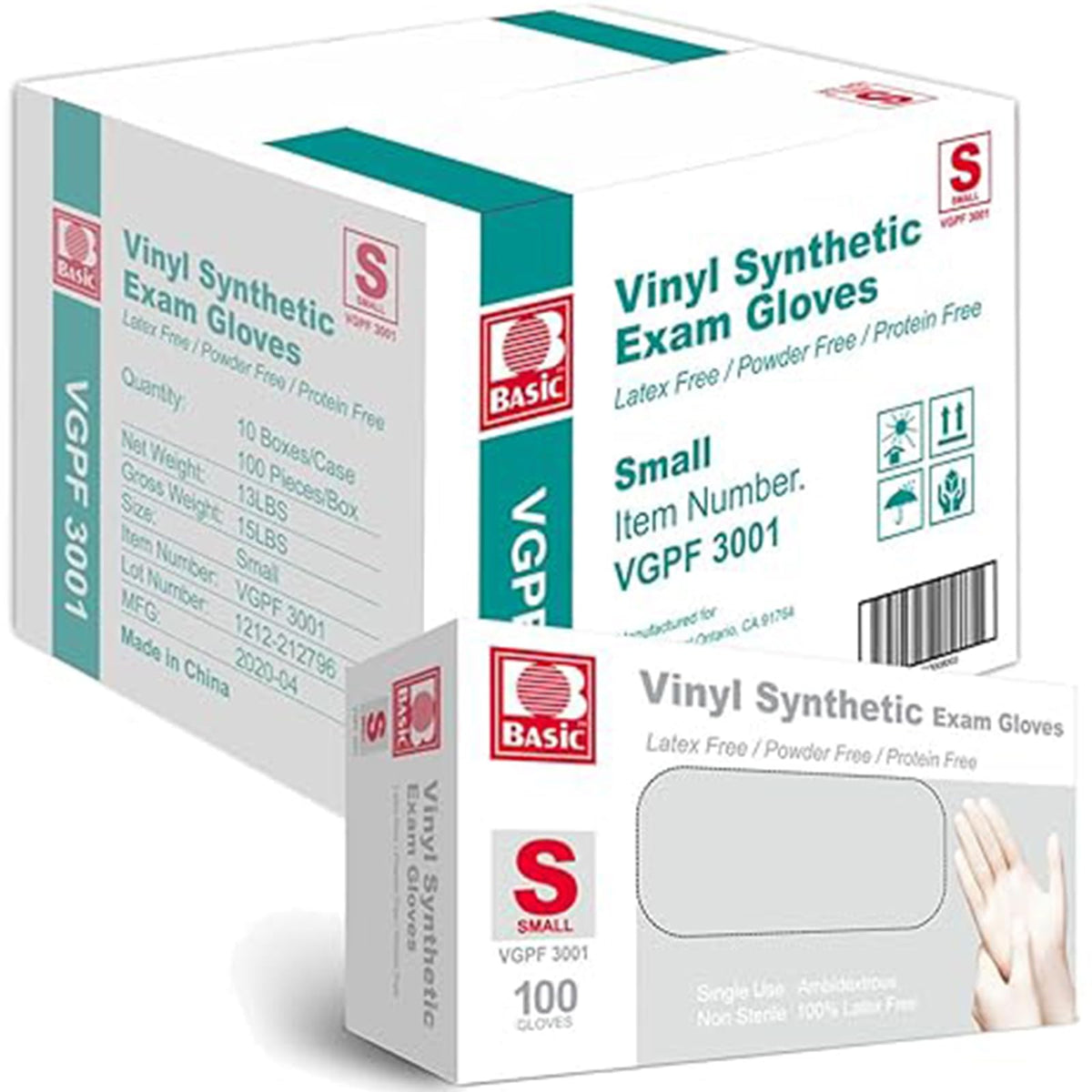 Jointown Basic Medical Vinyl Exam Gloves Disposable Latex Free Medium, Powder-Free, Clear Food Safe Gloves, Vgpf3002, (Case of 1,000) Medium