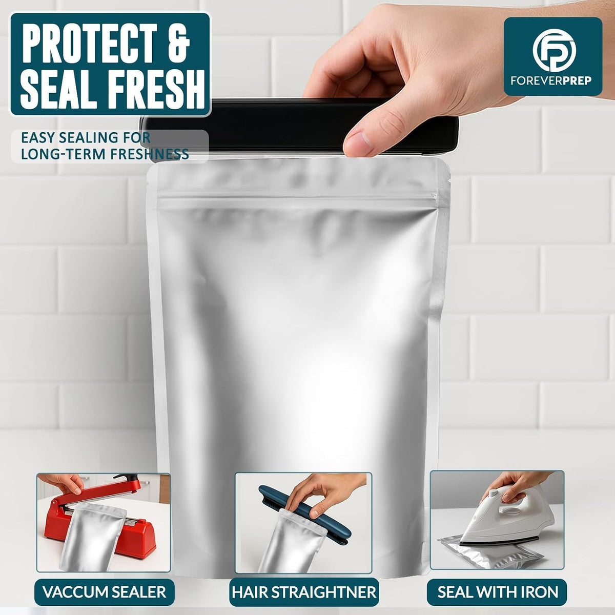 155 Mylar Bags with 155 Oxygen Absorbers-210 Labels & Airtight Resealable
