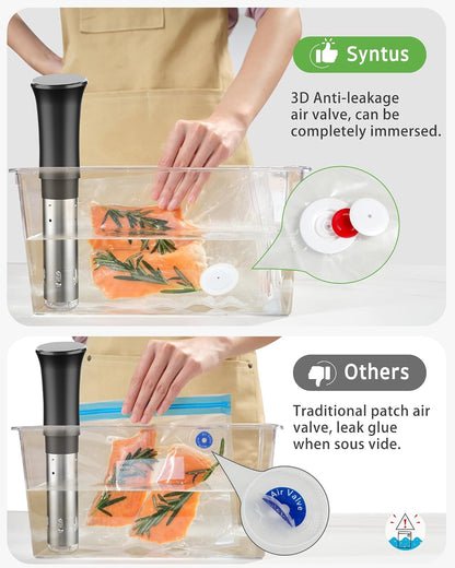Syntus 40 Pcs Reusable Vacuum Sealer Bags for Food, S+M+L+XL