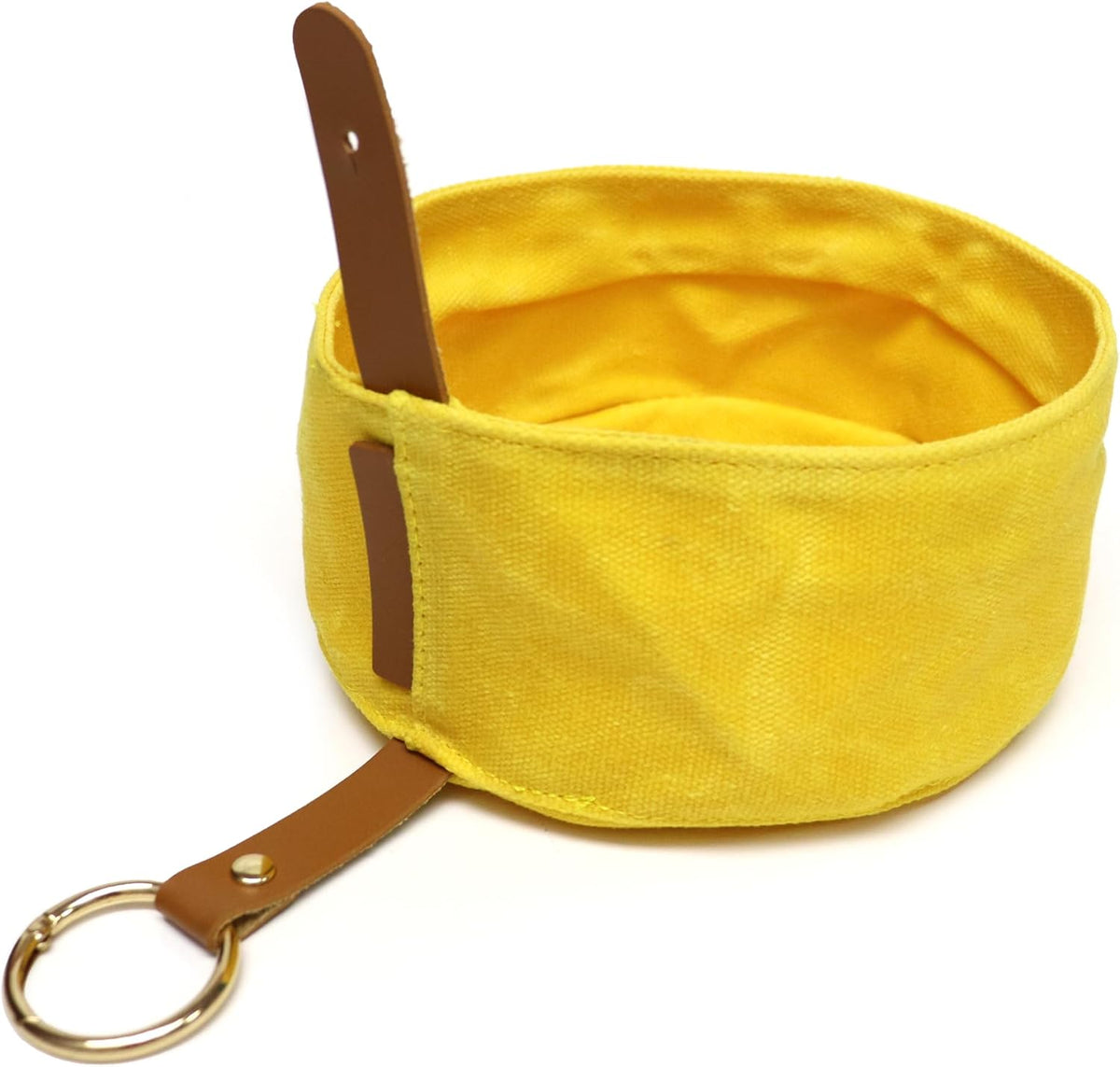 Waxed Canvas Foldable Dog Bowl (Yellow)