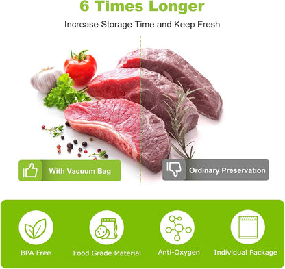 Bonsenkitchen Vacuum Sealer Bags, 8" x 50' Rolls 2 pack for Food Storage