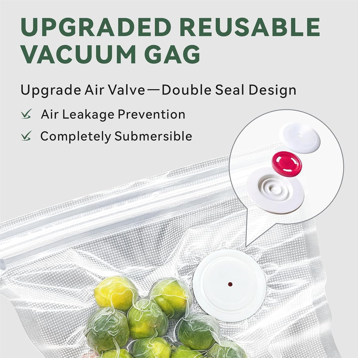 Vacuum Sealer Bags for Food 30 Pcs (8.5 * 8.5in), BPA-Free Sous Vide Bags Reusable for Microwave Heating, Cooking and Freezer Storage, Compatible with Most Handheld Sealers and Vacuum Sealer Machines