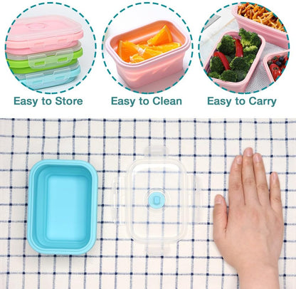 Alimat PluS 11.8oz Silicone Collapsible Travel Food Containers 3 Pack