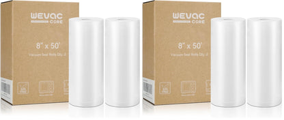 Wevac Vacuum Sealer Bags for Food 8x50 2 Rolls, Fit Food Saver Machines