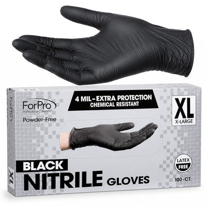 ForPro Disposable Nitrile Gloves, Chemical Resistant, Powder-Free, Latex-Free, Non-Sterile, Food Safe, 4 Mil