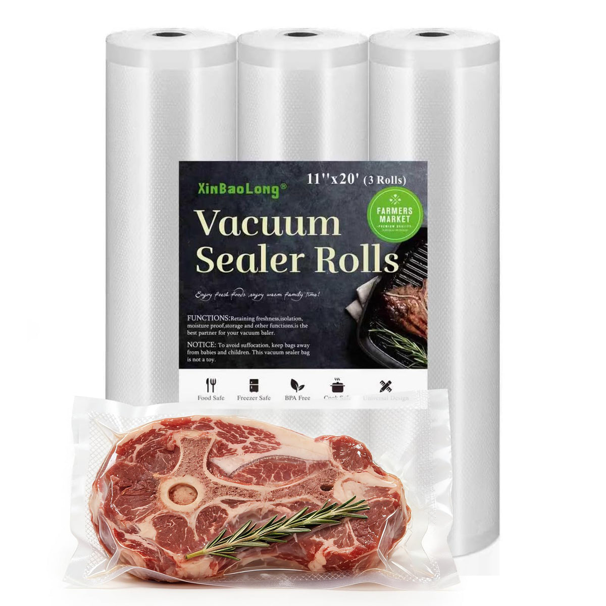 Vacuum Sealer Bags For Food 6 Pack, Kitchen Essentials