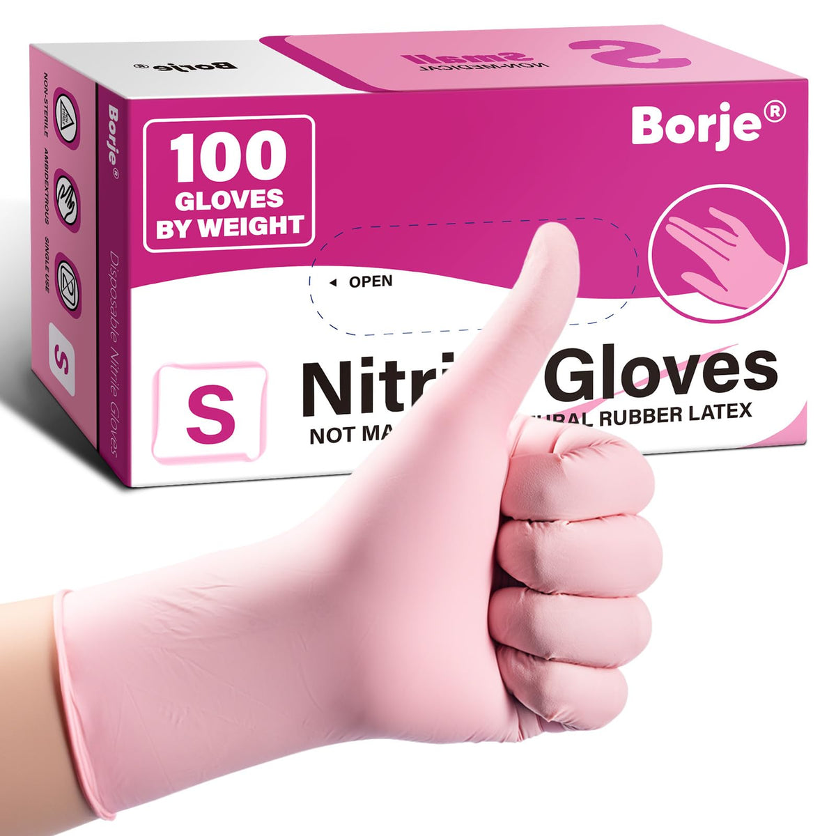 Borje Nitrile Gloves XL, 100 Count Disposable Gloves, Black, Latex-Free Powder-Free, Medical Exam, Food Safe, Cleaning, Cooking