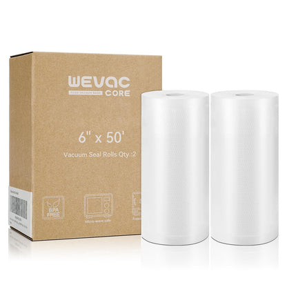 Wevac Vacuum Sealer Bags for Food 8x50 2 Rolls, Fit Food Saver Machines