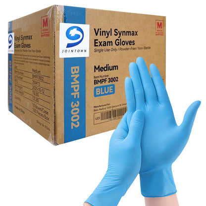 Jointown Basic Vinyl Exam Gloves, Latex-Free, Powder-Free, Disposable, Small, Case of 1,000, Blue