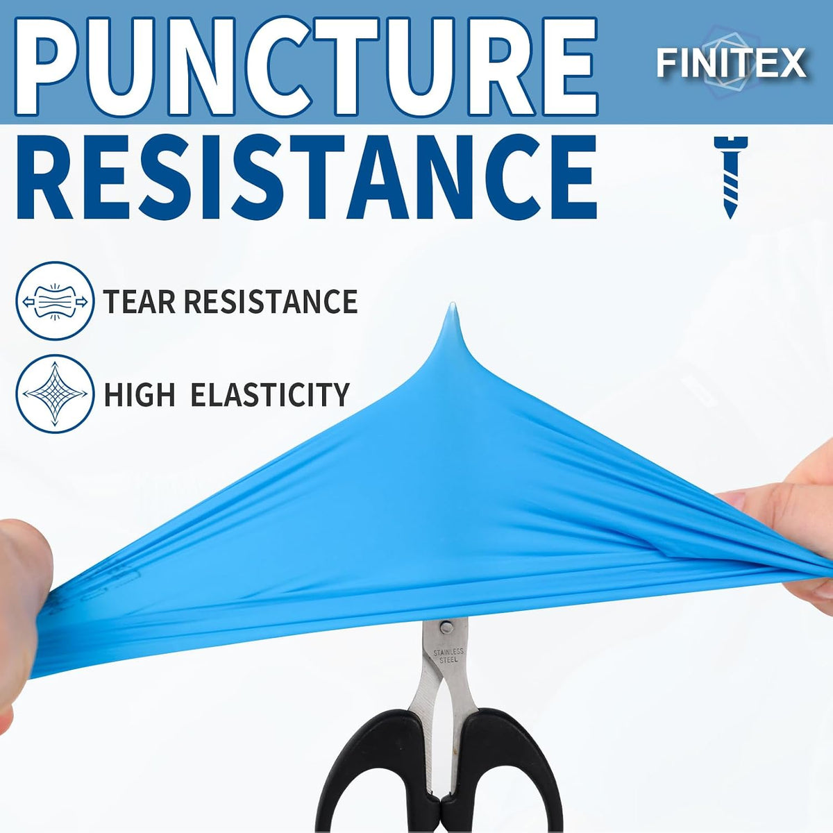 FINITEX Blue Disposable Nitrile Exam Gloves 200PCS/BOX 3.5mil Food