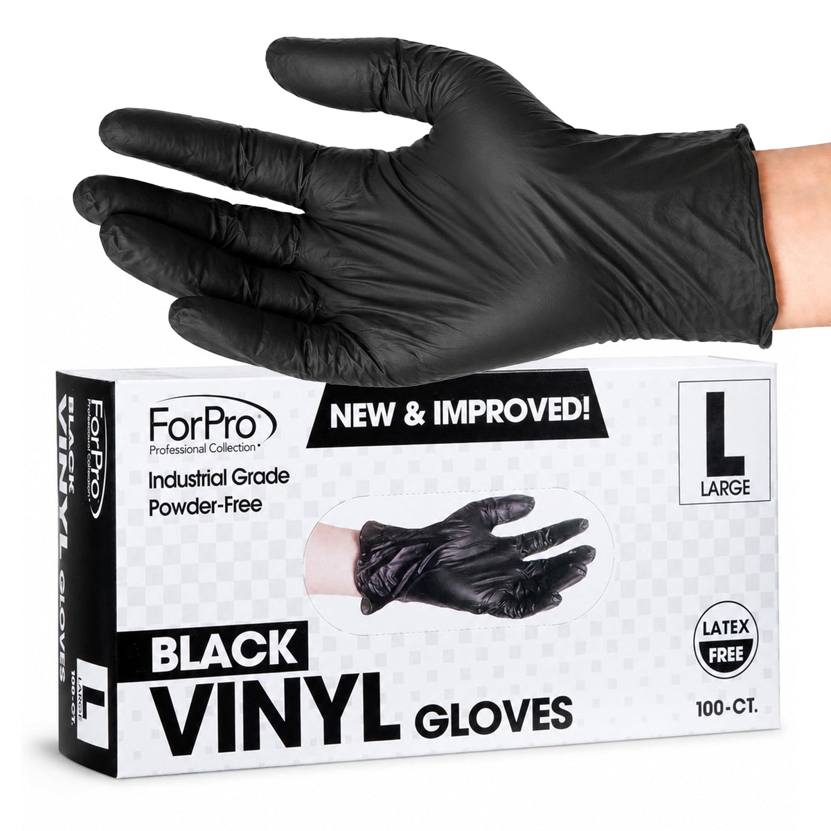 ForPro Disposable Vinyl Gloves, 3.9 Mil, Powder & Latex-Free, Food Safe