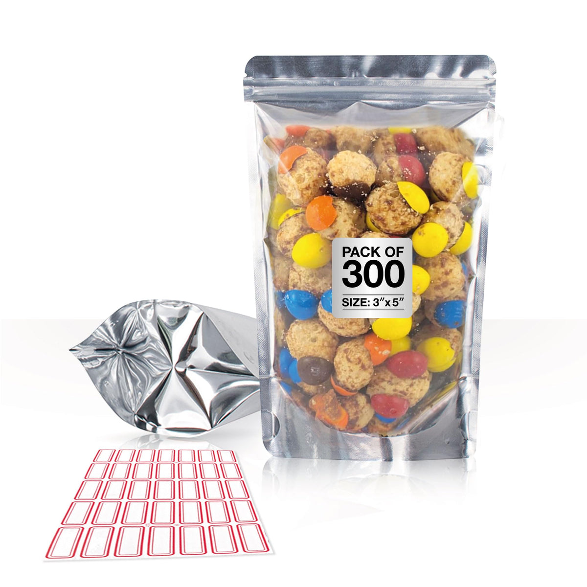 5x8 Mylar Bags for Food Storage - Pack Of 100-7.5mil Thickness