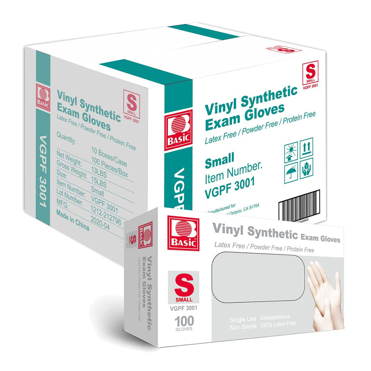 INTCO Basic Medical Synmax Vinyl Exam Gloves,Disposable Gloves - Latex-Free & Powder-Free for Medical,Cleaning,Food Safe- Large, BMPF-3003(Case of 1000,Blue)