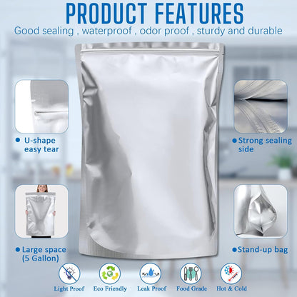 15 Pack 5 Gallon Mylar Bags with 15 x 2000cc Oxygen Absorbers