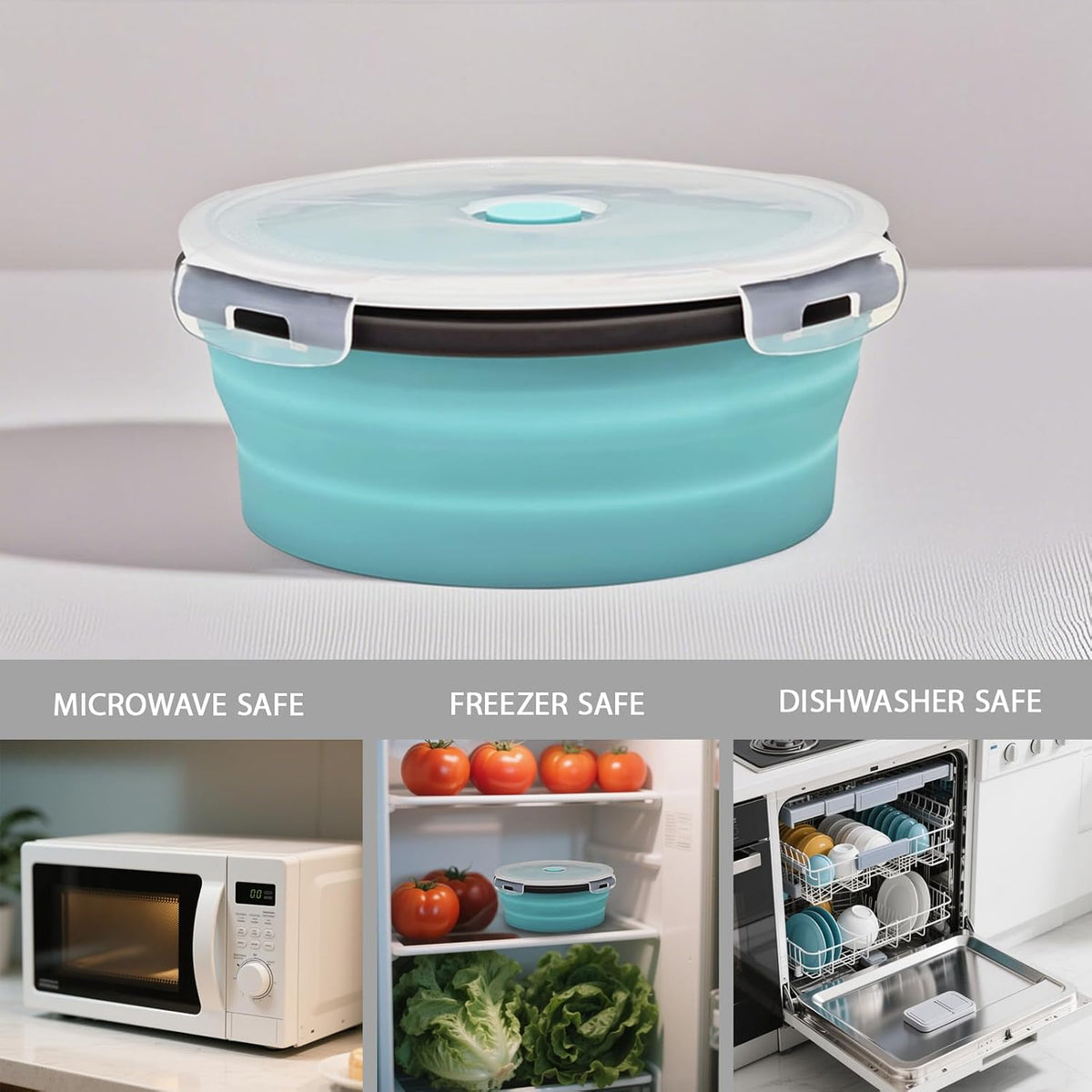 8 Collapsible Food Storage Containers, Silicone Collapsible Food Storage Containers, Collapsible Food Storage Silicone, Rv Collapsible Bowls, Collapsible Storage Containers for Food Camping