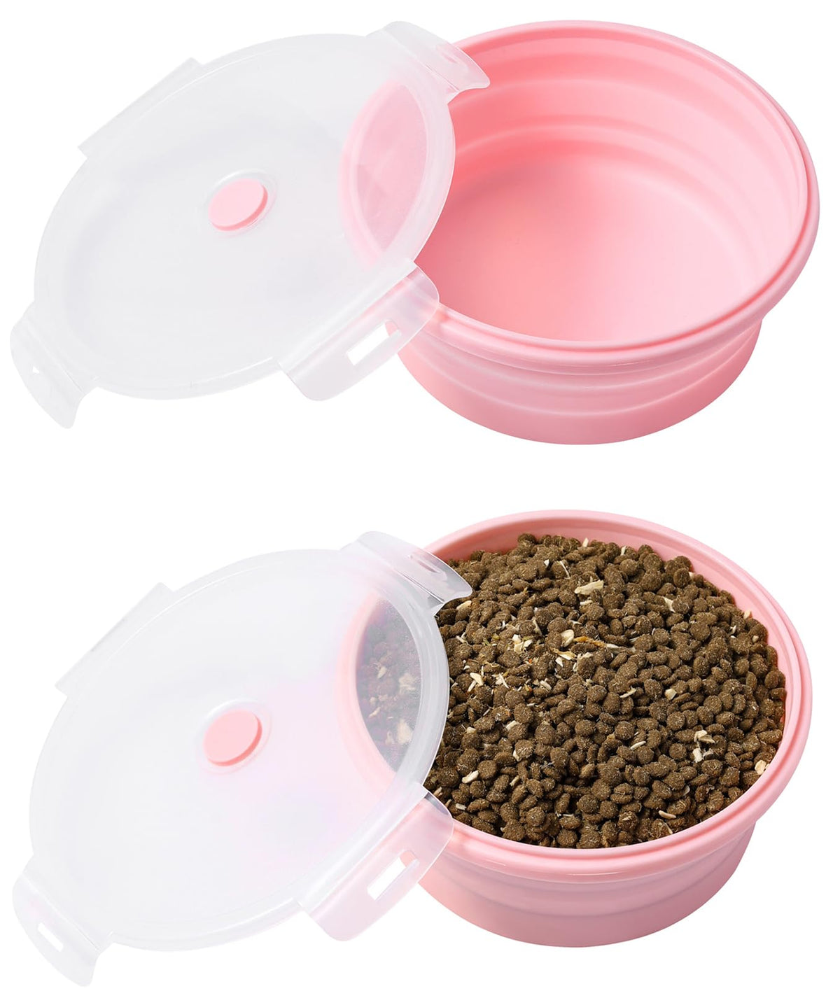 Large Collapsible 40 OZ Travel Dog Bowls, 2 Pack with Lids, Foldable Silicone Food & Water Bowl for Large Dogs, Lightweight & Leak Proof, Perfect for Outdoor Travel, Camping & Hiking