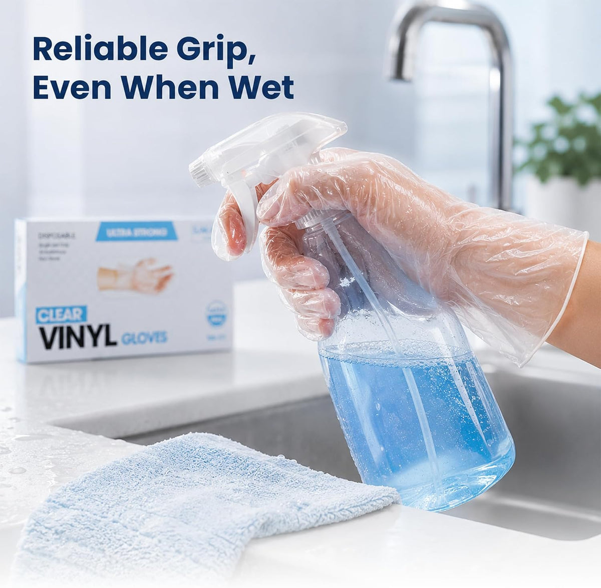 ForPro Disposable Vinyl Gloves, 3.9 Mil, Powder & Latex-Free, Food Safe