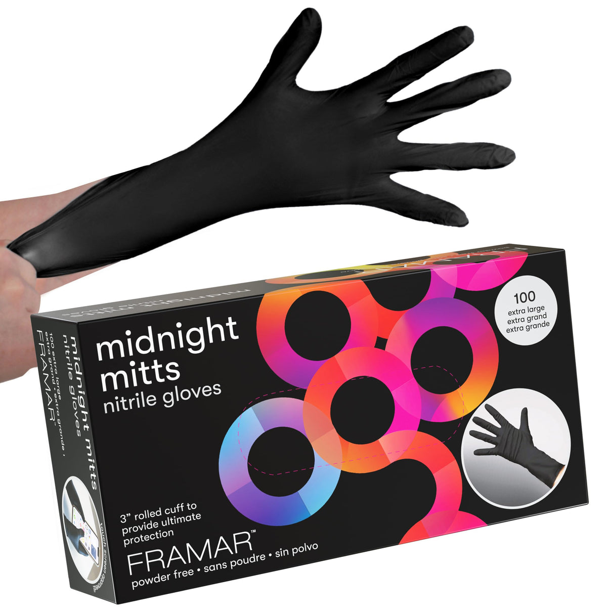 FRAMAR Powder Free Nitrile Gloves Medium, Guantes De Nitrile
