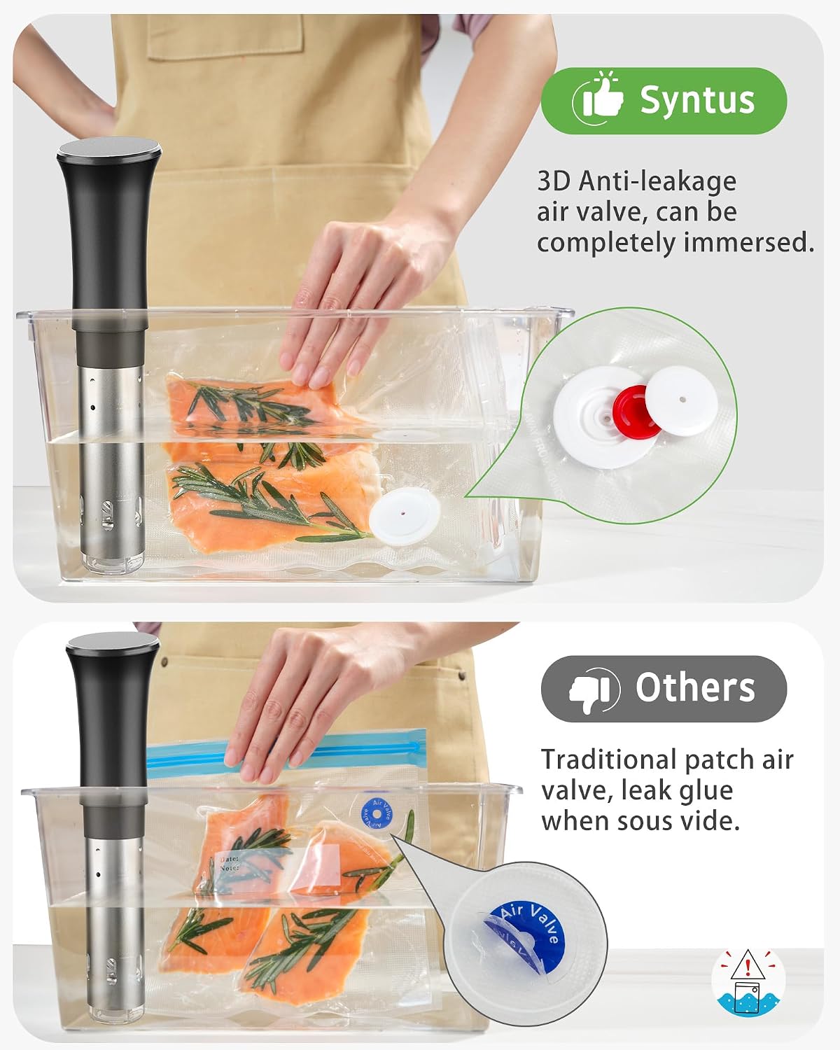 Syntus 60 Pcs Reusable Vacuum Sealer Bags for Food, S+M+L