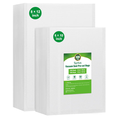 Syntus 100 Pcs Vacuum Sealer Bags for Food, 8x12+11x16, BPA Free