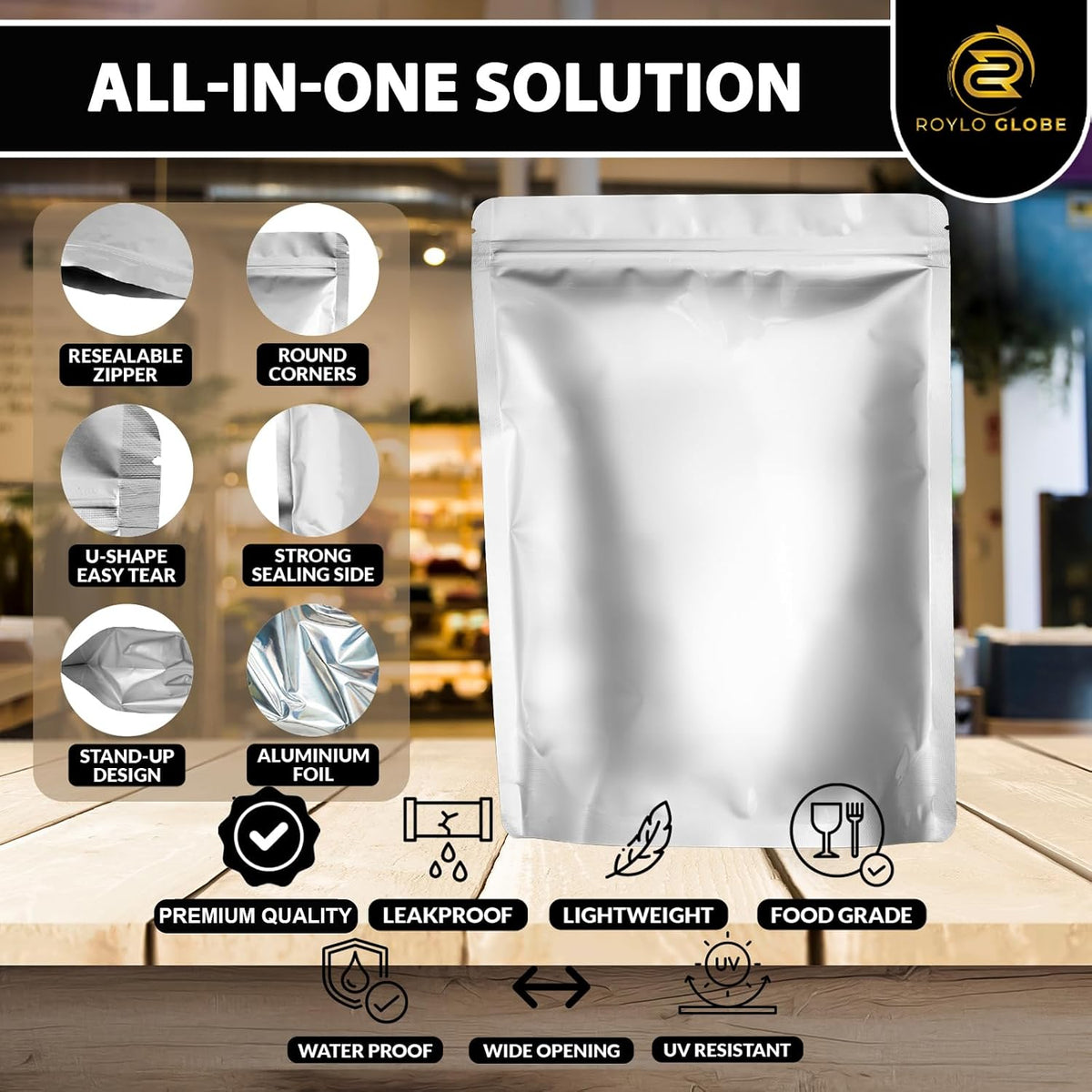 100pcs Quart Mylar Bags with 100 x 500cc Oxygen Absorbers-112 Labels