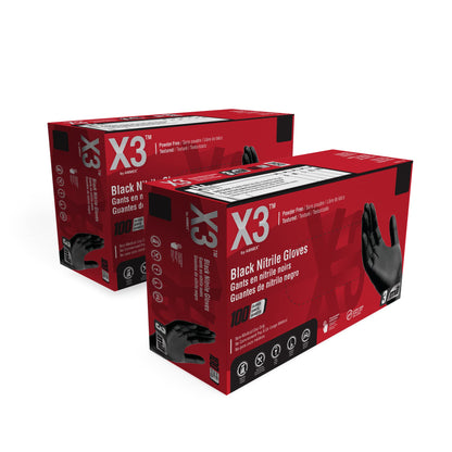 X3 Nitrile Disposable Gloves Latex Free 3 mil Black for Cooking Food Prep