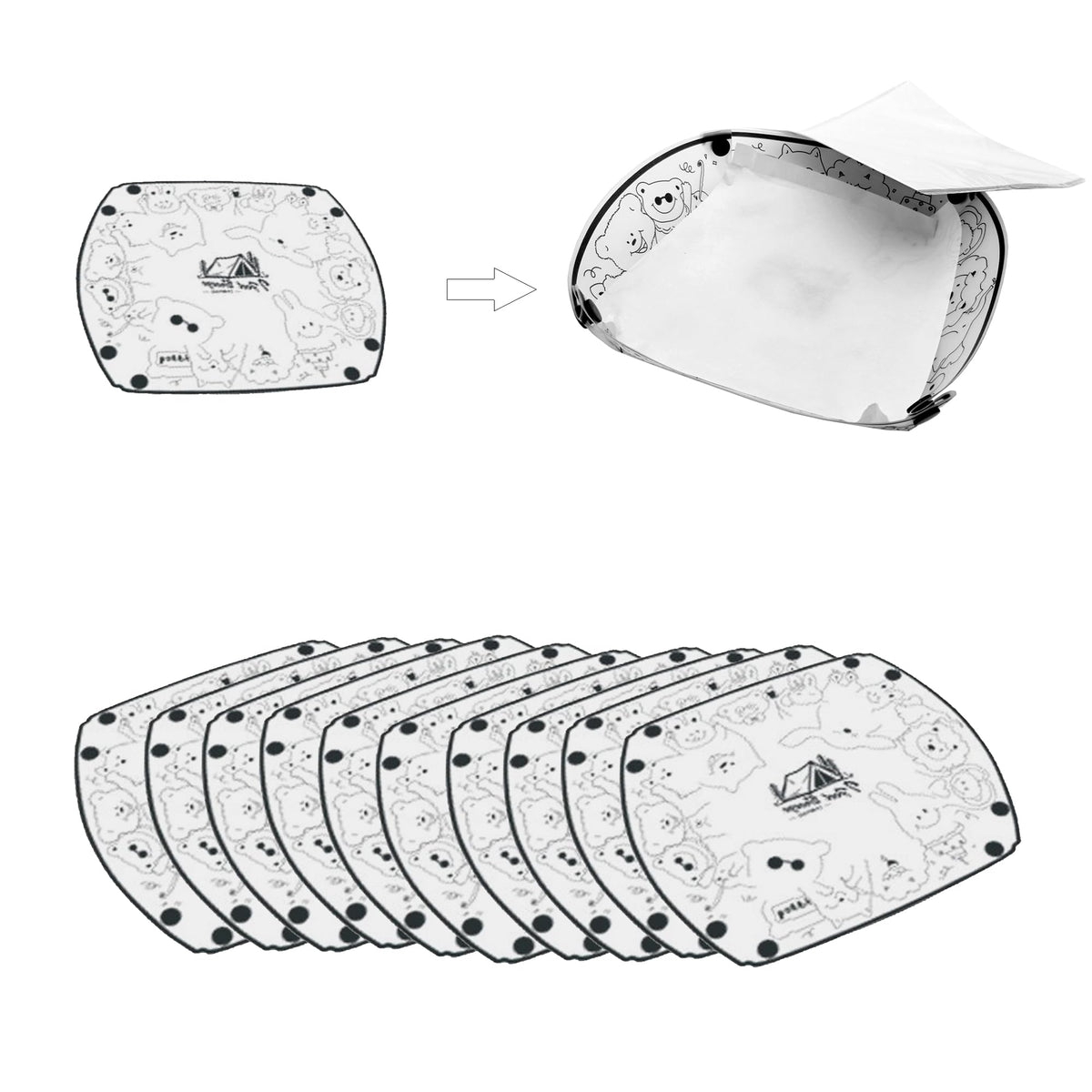Foldable Bowl 10 Pack Collapsible Camping Bowls for Backpacking Travel