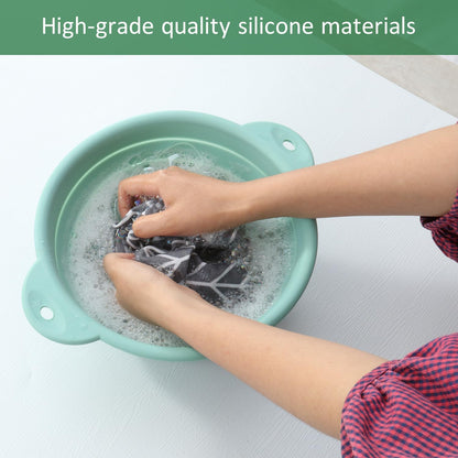Collapsible Silicone Colander Bowl Set,BPA Free, Heat Resistant, Stainless Steel Nesting, Portable Washing Basket Strainer Drain Basin for Pasta, Vegetable and fruit, Kitchen, Camping, Hiking