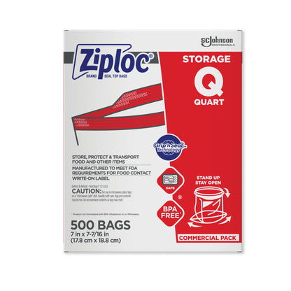SC Johnson Professional Ziploc Storage Bags with New Grip 'n Seal Technology, For Food Organization and Storage, Double Zipper, Gallon, 250 Count