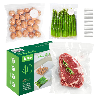 Vacuum Sealer for Food, Premium Handheld Vacuum Sealer + 35 Reusable Vacuum Bags, Powerful Vacuum Food Sealer for Kitchen, Home, BBQ, Travel, Gifts, Seal Food 6X Fresh Longer