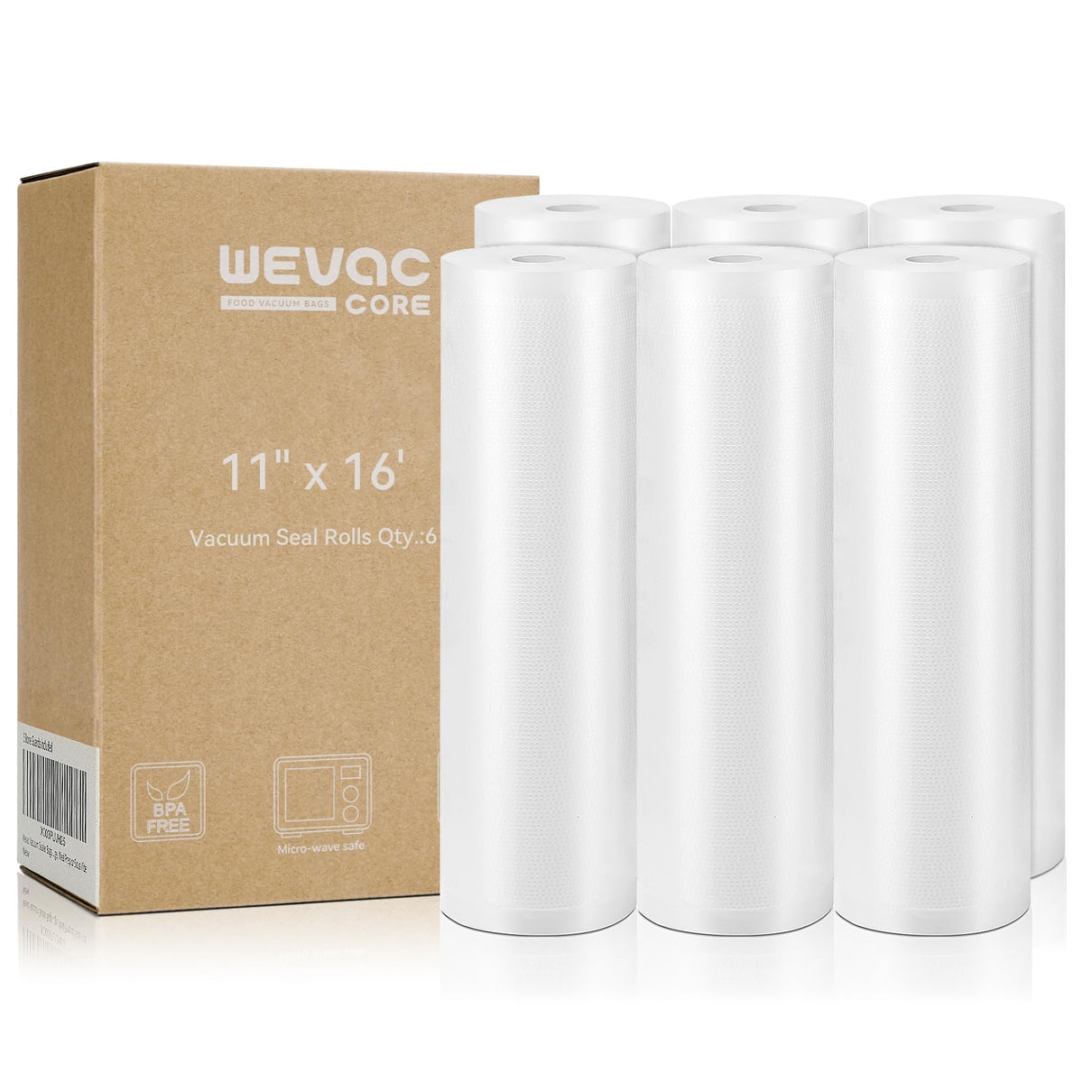 Wevac Vacuum Sealer Bags for Food 8x50 2 Rolls, Fit Food Saver Machines
