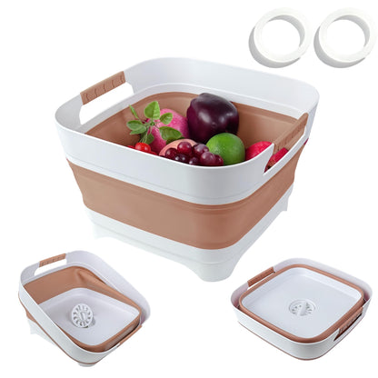 GIMWA 2.6 Gal Collapsible Baby Bottle Wash Basin with Drain Plug
