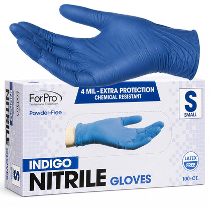 ForPro Disposable Nitrile Gloves, Chemical Resistant, Powder-Free, Latex-Free, Non-Sterile, Food Safe, 4 Mil