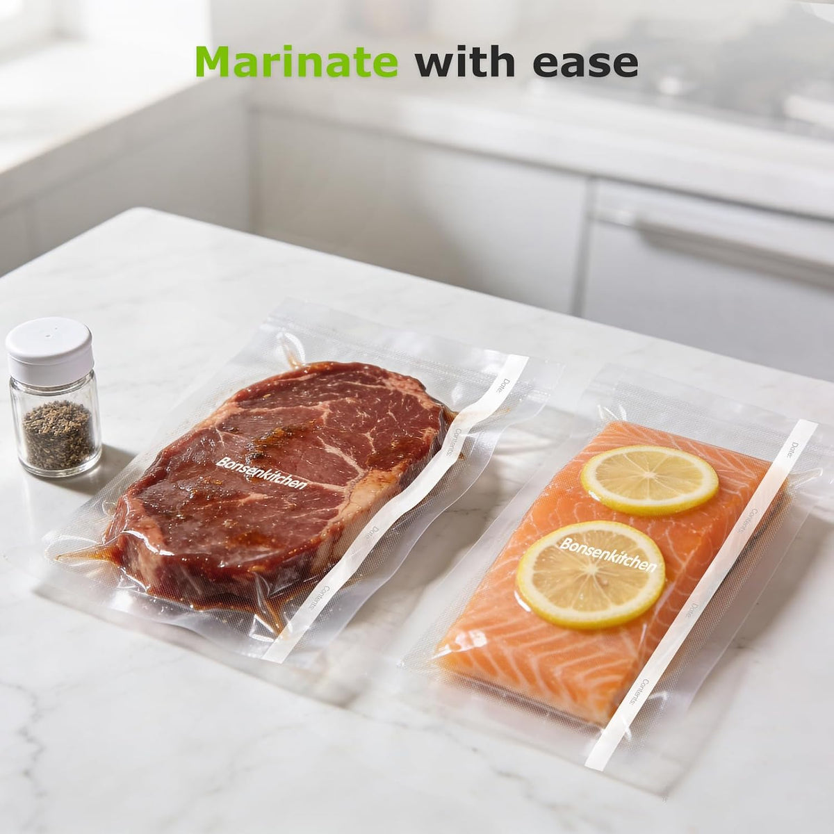 Bonsenkitchen 11"x150' Vacuum Sealer Bags with Cutter for Food Storage