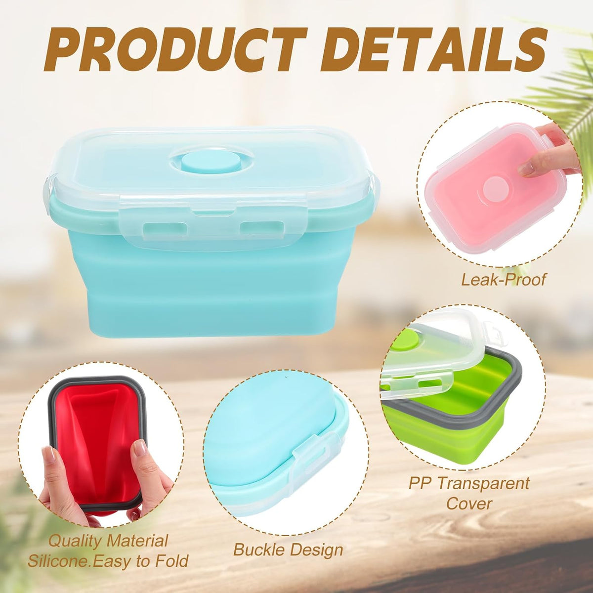 Potchen 4 Pcs Collapsible Silicone Bowls 12 oz Containers