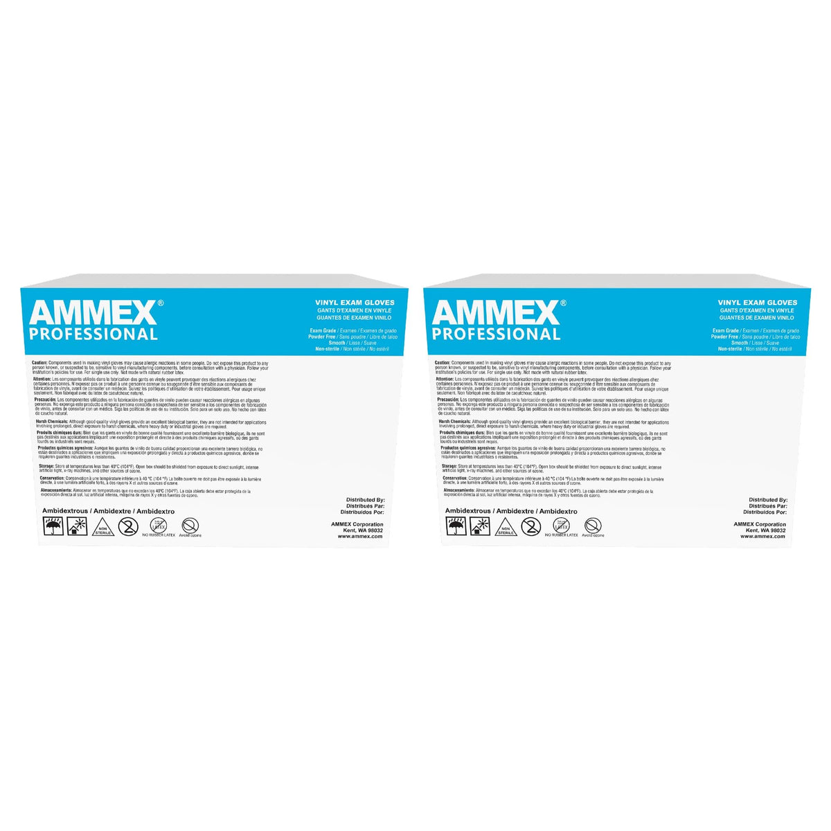 AMMEX Vinyl Gloves Disposable 4 mil Clear Plastic Exam Grade and Food Safe