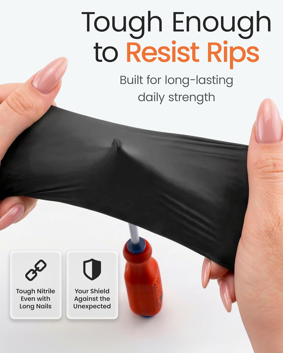 5 Mil Black Nitrile Gloves for Food Prep - Textured Food Prep Gloves - Food Handling Gloves Disposable Latex Free