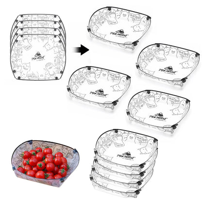MIUPOO Collapsible Bowl Plate Cup Set,Portable Mess Kit,Food Grade Material Free Folding Plate for Lunch Family Picnic,Collapsible Set of 12, 3 Sizes.