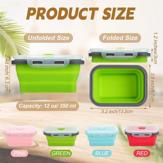Potchen 4 Pcs Collapsible Silicone Bowls 12 oz Containers