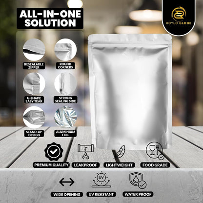 160 Mylar Bags with 160 Oxygen Absorbers-196 Labels & Stand-Up Reusable