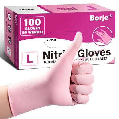 Borje Nitrile Gloves XL, 100 Count Disposable Gloves, Black, Latex-Free Powder-Free, Medical Exam, Food Safe, Cleaning, Cooking
