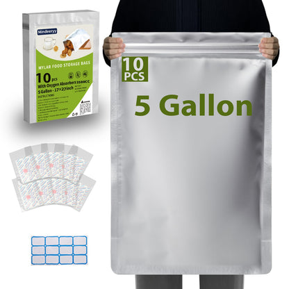 60pcs 1 Quart Mylar Bags for Food Storage Extra Thick 10 Mil