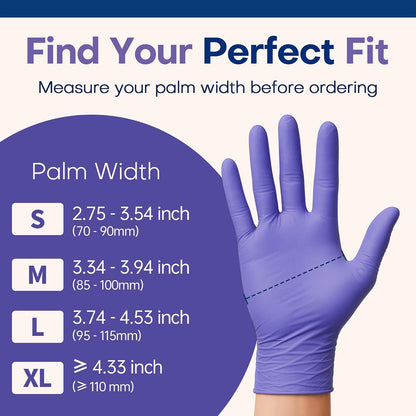 Nitrile+ Supmedic Medical Soft Max Disposable Gloves Powder-Free Violet 200