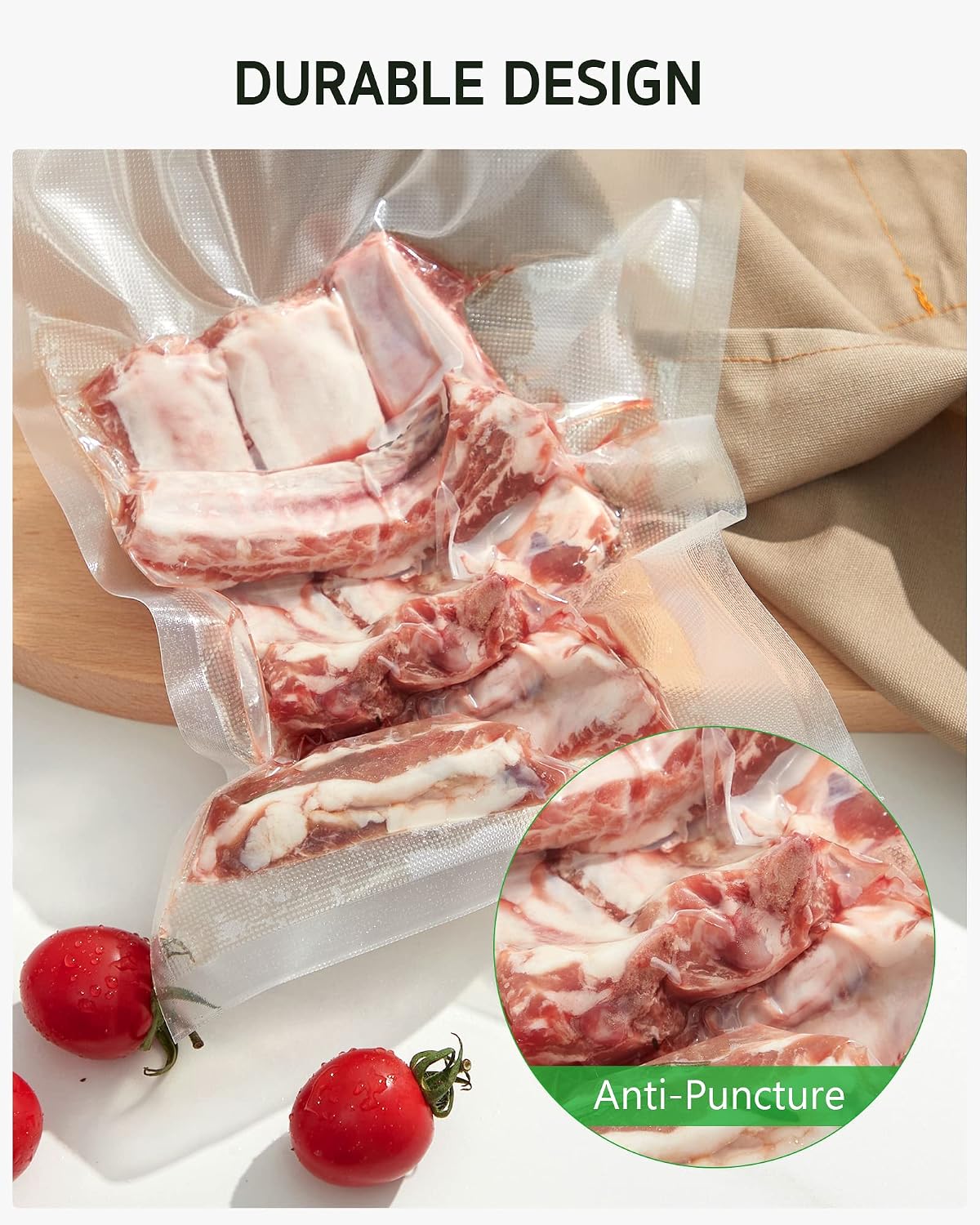 Syntus 100 Pcs Vacuum Sealer Bags for Food, 8x12+11x16, BPA Free