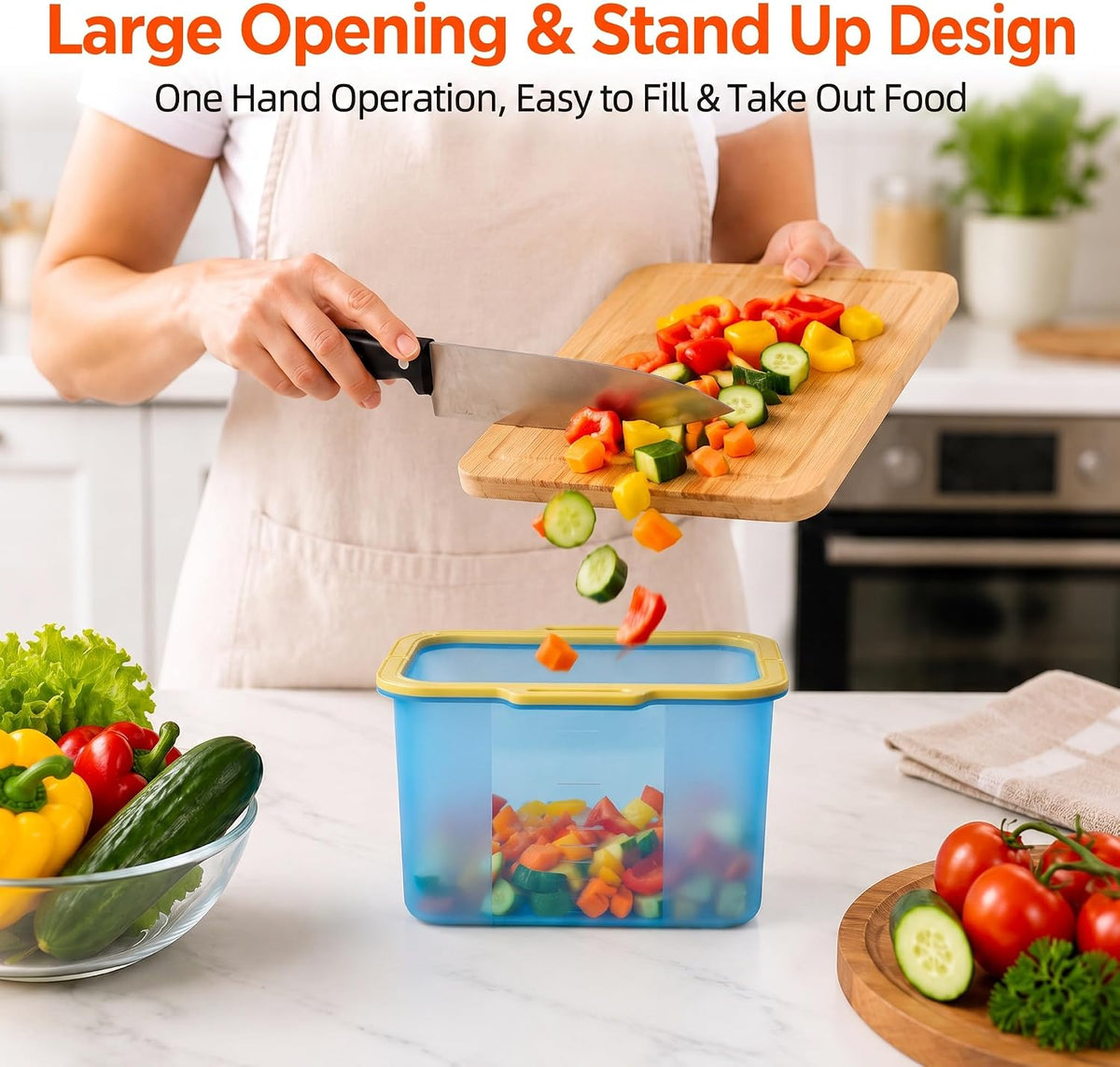 Magnetic Seal Reusable Silicone Food Storage Bag, 68 oz, NUZEAK