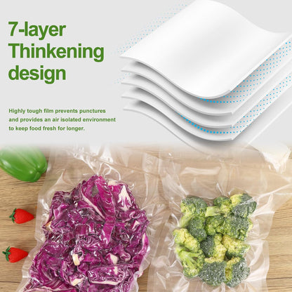 Vacuum Sealer Bags for Food Storage, 6 Rolls 11" x 20', Cut-to-Size Bags